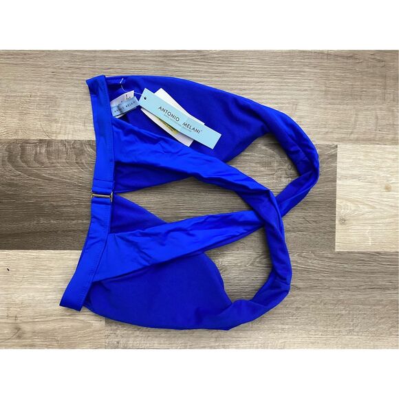 Antonio Melani NWT Blue Bikini Halter “Run With It” Top Swimsuit, Sz 10, MP $58 - Picture 5 of 5